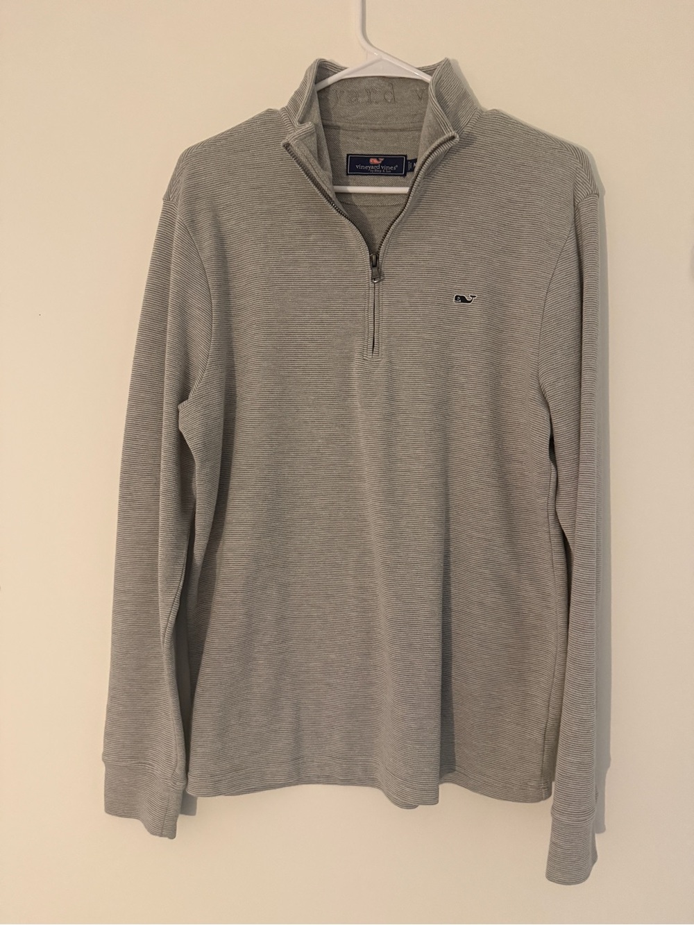 Vineyard Vines Light Gray Half-Zip Pullover Sweater